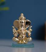 One golden lord ganesha crystal statue for home and car dashboard