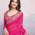 delightful pink colored digital printed with embroidery work georgette latest designer sarees online for women