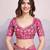 delightful pink colored digital printed with embroidery work georgette latest designer sarees online for women