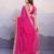 delightful pink colored digital printed with embroidery work georgette latest designer sarees online for women