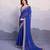 Glamourous blue colored digital printed with embroidered georgette traditional wedding occasions designer saree