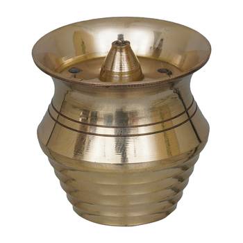 One golden matka shape brass incense stick holder agarbatti stand 3