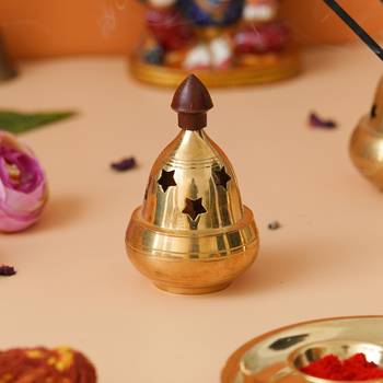 One golden traditional akhand brass diya 1