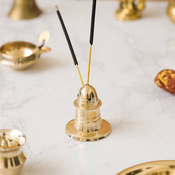 One golden brass incense stick holder agarbatti stand 1