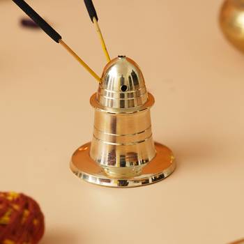 One golden brass incense stick holder agarbatti stand 2