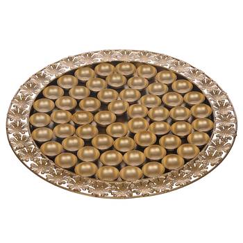 One golden metal handcrafted floral designer 56 bhog thali for pooja 3