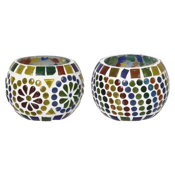 One set of 2 mosaic glass decorative tea light holder/diya 3