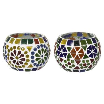 One set of 2 mosaic glass decorative tea light holder/diya 3