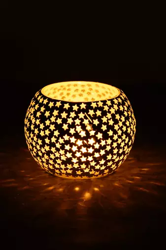 One mosaic glass decorative tea light holder/diya