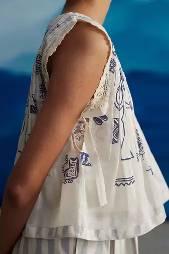 Calantha pleated top