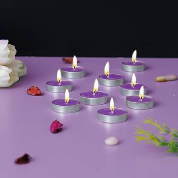 One set of 10 lavender scented tea light candles 1