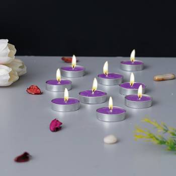 One set of 10 lavender scented tea light candles 2
