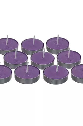 One set of 10 lavender scented tea light candles