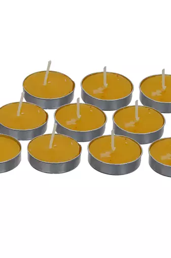 One set of 10 lemon scented tea light candles
