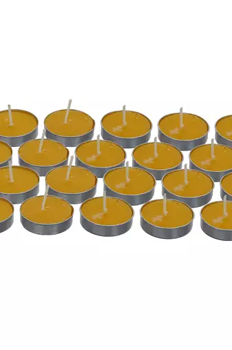 One set of 10 lemon scented tea light candles