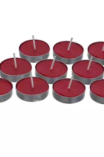 One set of 10 rose scented tea light candles