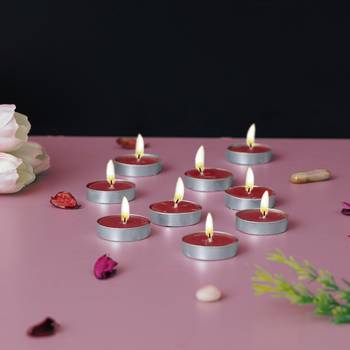 One set of 10 strawberry scented tea light candles 1