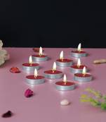 One set of 10 strawberry scented tea light candles