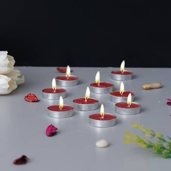 One set of 10 strawberry scented tea light candles 2