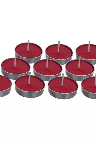 One set of 10 strawberry scented tea light candles