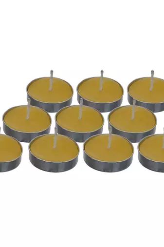 One set of 10 vanilla scented tea light candles