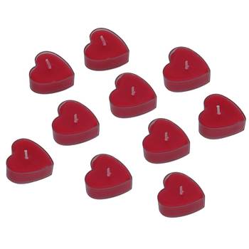 One set of 10 heart shaped rose scented tea light candles 4
