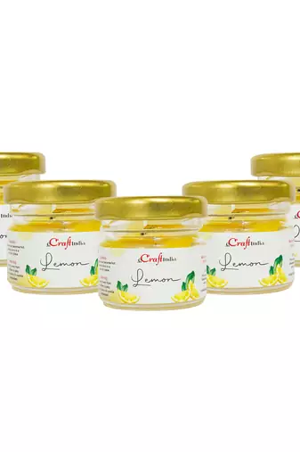 One set of 5 lemon scented minijar candle