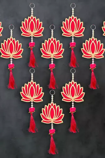 Pack of 6 lotus flower decorative wall hanging for home decor