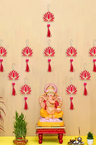 Pack of 6 lotus flower decorative wall hanging for home decor