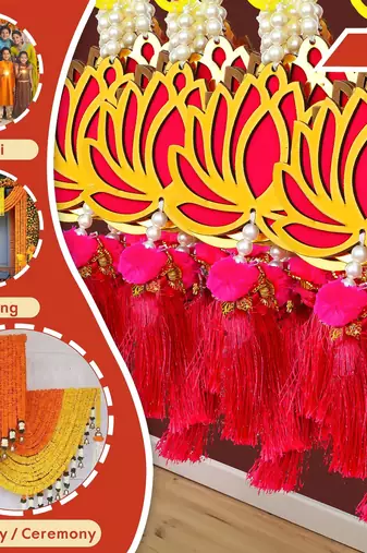 Pack of 6 lotus flower decorative wall hanging for home decor