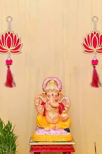 Pack of 2 lotus flower decorative wall hanging for home decor