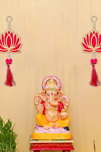 Pack of 2 lotus flower decorative wall hanging for home decor