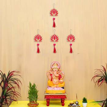 Pack of 4 lotus flower decorative wall hanging for home decor 1