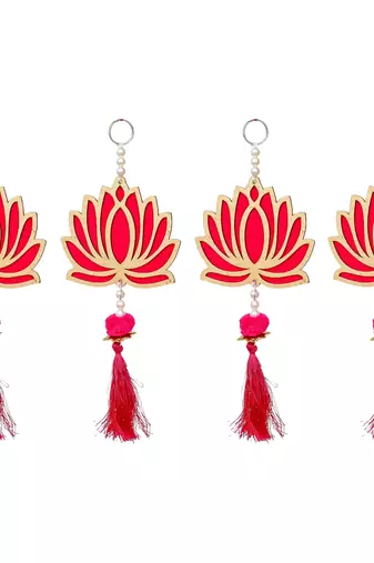 Pack of 4 lotus flower decorative wall hanging for home decor