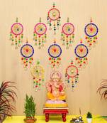 Pack of 10 gota patti bangle & bells decorative wall door hangings toran