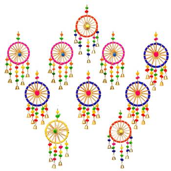 Pack of 10 gota patti bangle & bells decorative wall door hangings toran 3