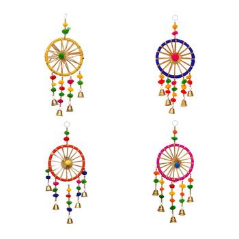 Pack of 4 gota patti bangle & bells decorative wall door hangings toran 2