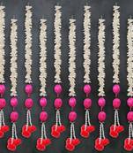 Pack of 10 pink lotus & white red artificial flowers hanging