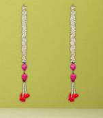 Pack of 2 pink lotus & white red artificial flowers hanging