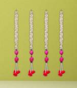 Pack of 4 pink lotus & white red artificial flowers hanging