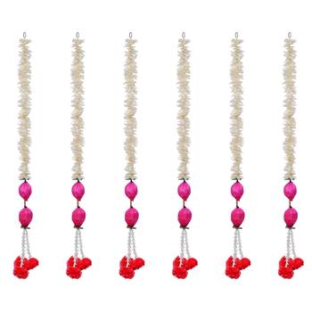 Pack of 6 pink lotus & white red artificial flowers hanging 2