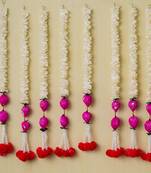 Pack of 8 pink lotus & white red artificial flowers hanging