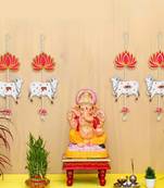 Pack of 2 lotus, cow, pink tassel style shubh labh hanging for diwali