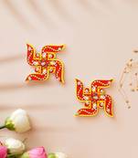 Wooden handcrafted swastika stickers for wall, door