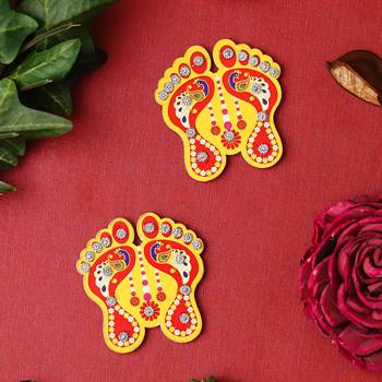 Lakshmi charan paduka stickers for home office puja ghar temple 2
