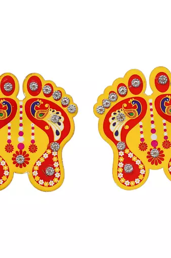 Lakshmi charan paduka stickers for home office puja ghar temple