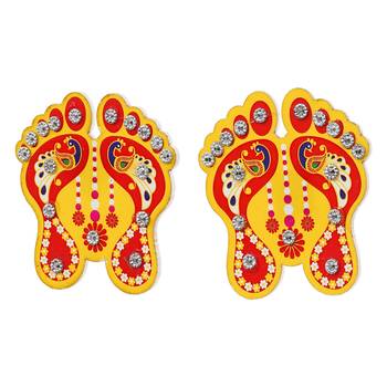 Lakshmi charan paduka stickers for home office puja ghar temple 4