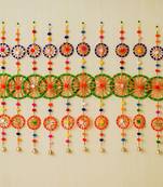 Pack of 10 rings with pom-pom tassels bell wall hangings toran