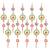 Pack of 10 rings with pom-pom tassels bell wall hangings toran