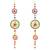 Pack of 2 rings with pom-pom tassels bell wall hangings toran